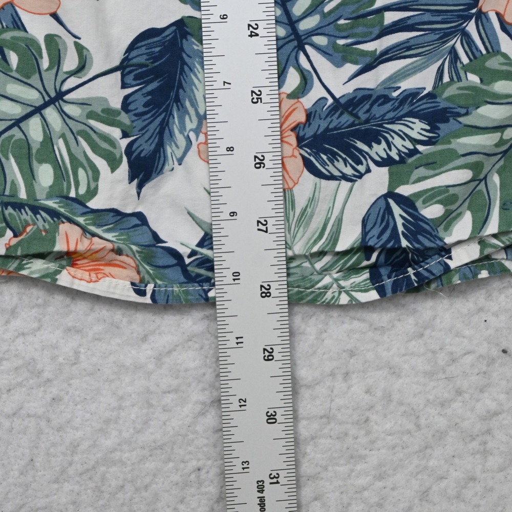 Duluth Trading Co Button Up Mens XL Slim Fit White Floral Tropical Short Sleeve - Picture 9 of 9